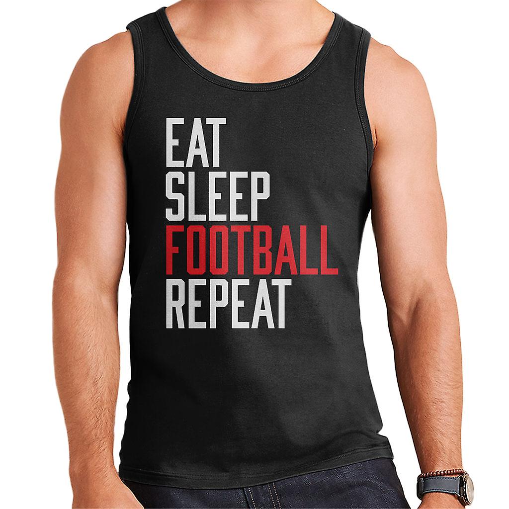 Äta sova fotboll upprepa mäns väst