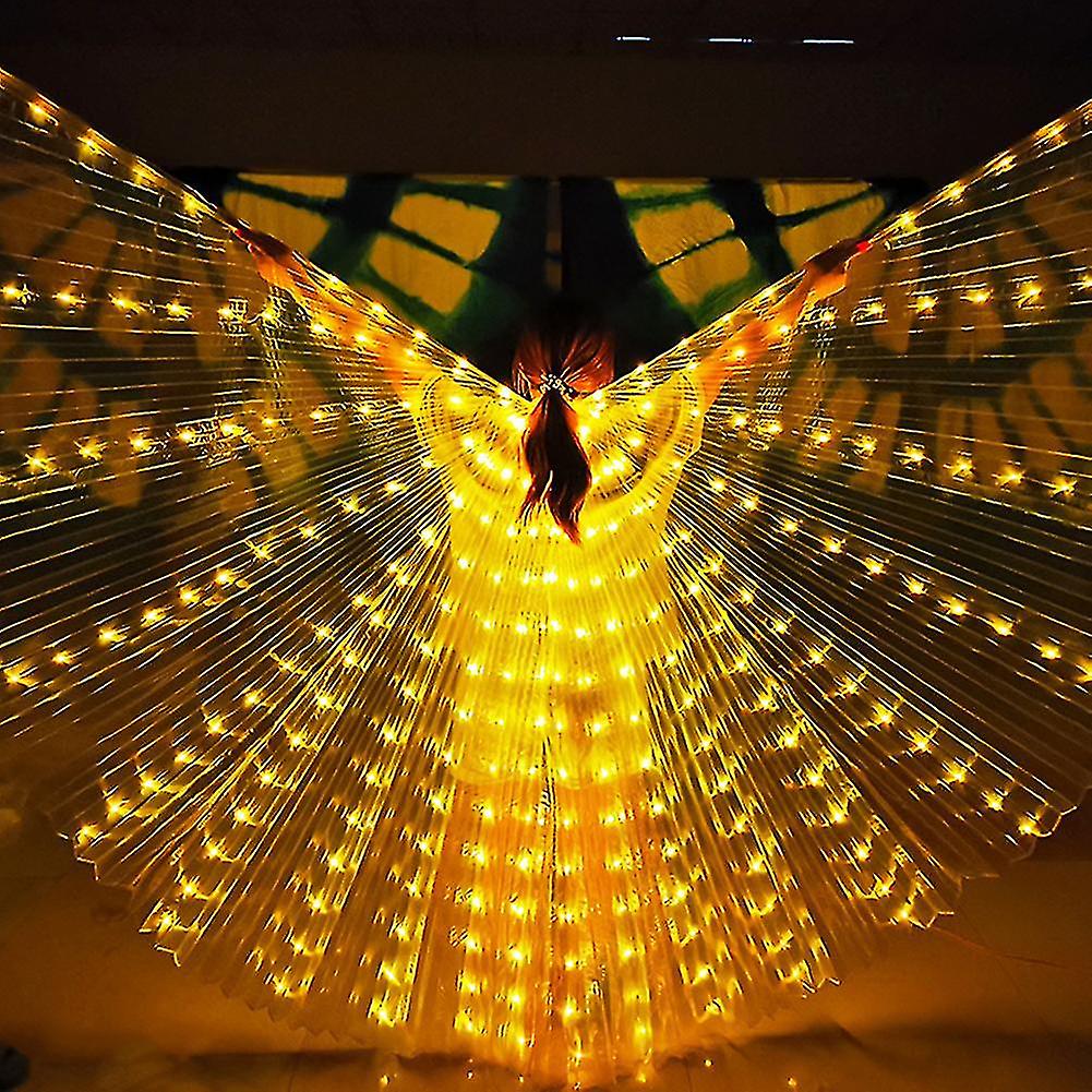 7 Color-led Belly Dance Wings Girls Colorful Butterfly Light Up Wings With Sticks For Kids And Adults ,100% New