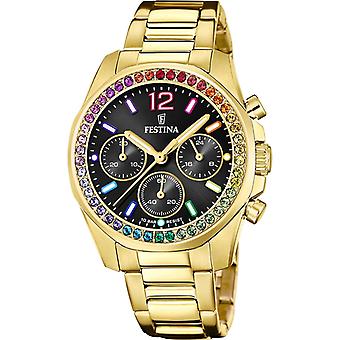 Festina Women's Watch BOYFRIEND COLLECTION F20609-3 - Gold Steel Bracelet