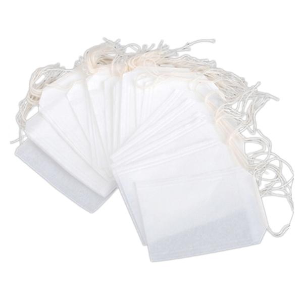 100pcs Empty Teabags Environmental food grade filter paper String Heat Seal Herb Loose Tea Bag 5.5