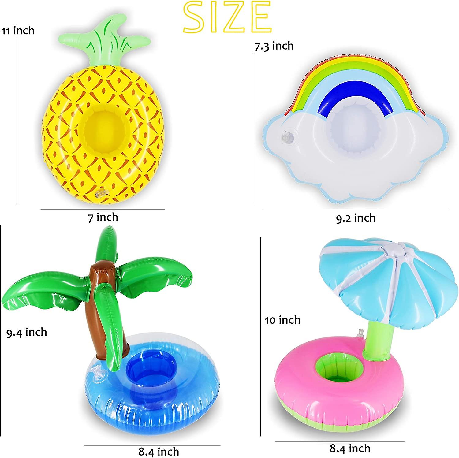 12 Pack Inflatable Floating Drinking Holders, Drink Floats Inflatable Cup Coasters for Pool Party