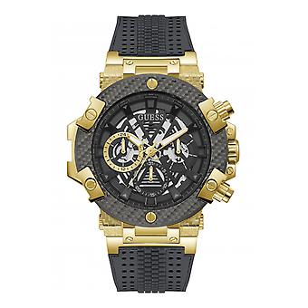 Guess watches carbon Analog Men's Quartz Watch with Cowhide Bracelet GW0486G2