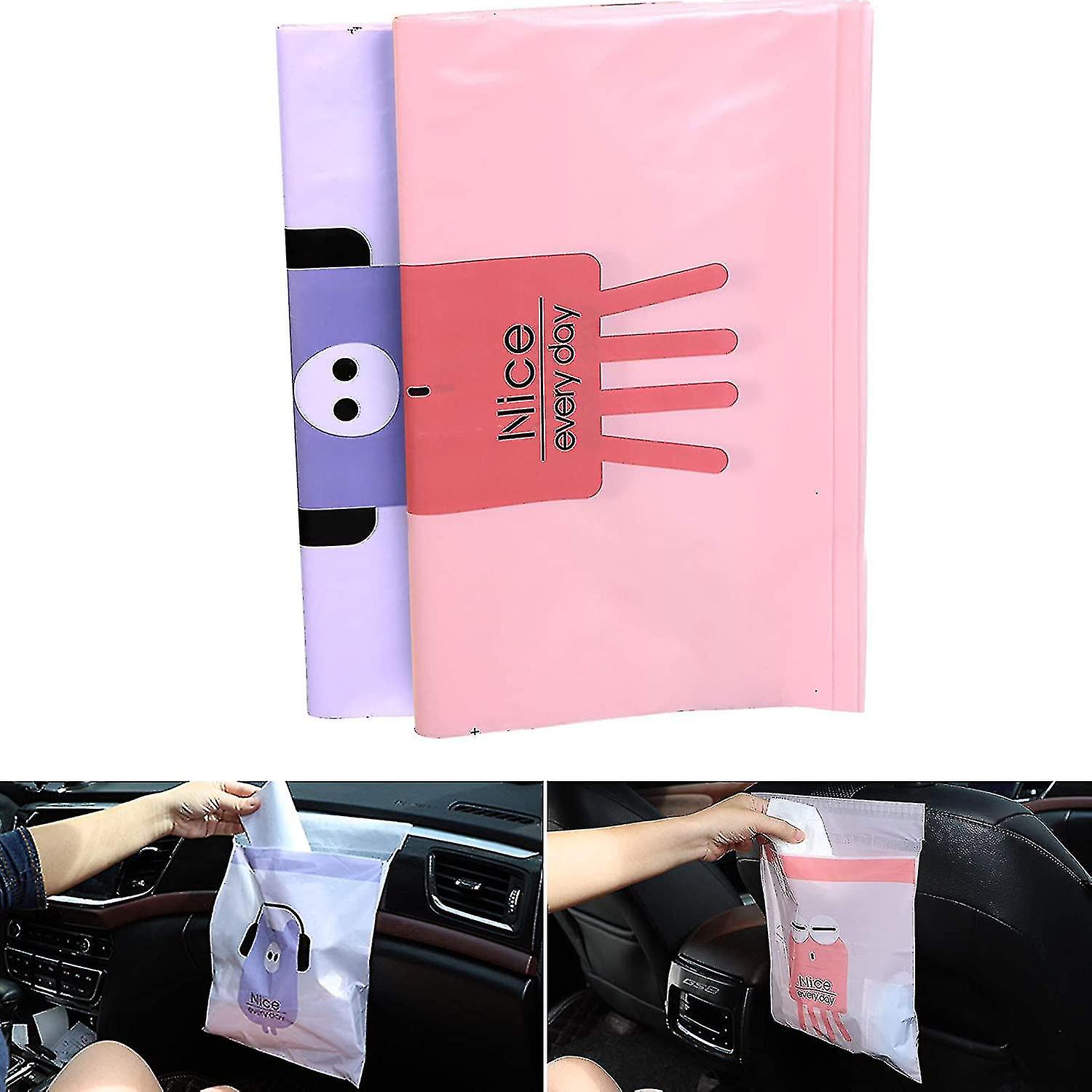 30pcs Car Garbage Bag,easy Sticky Disposable Portable Garbage Bag