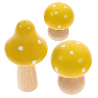 25 Mini Champignons Bois Peints - Ornements Miniatures Jardin Féerique, Décoration Pots Fleurs, Paysages, Bonsaï, Artisanat