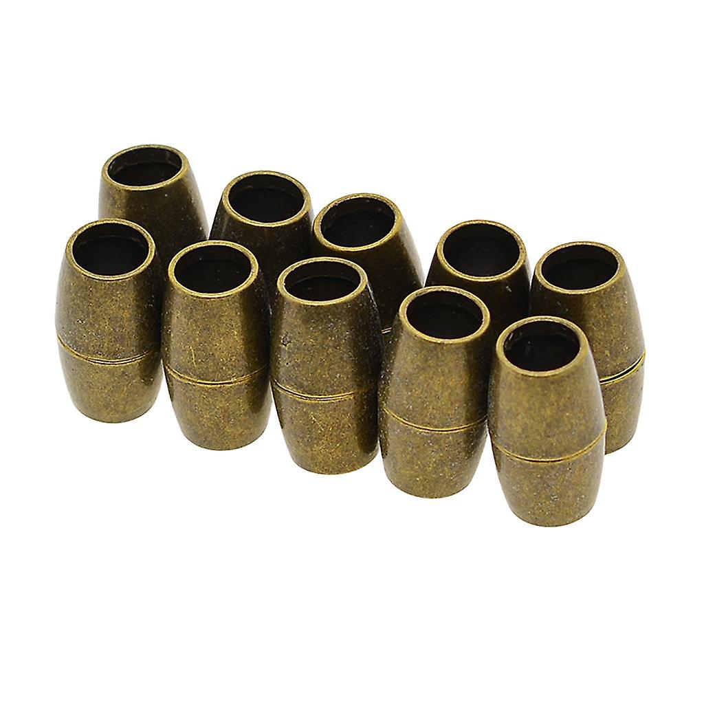 10 Sets Jewelry Making Leather Cord End Magnetic Clasps Hole Size 6mm bronze