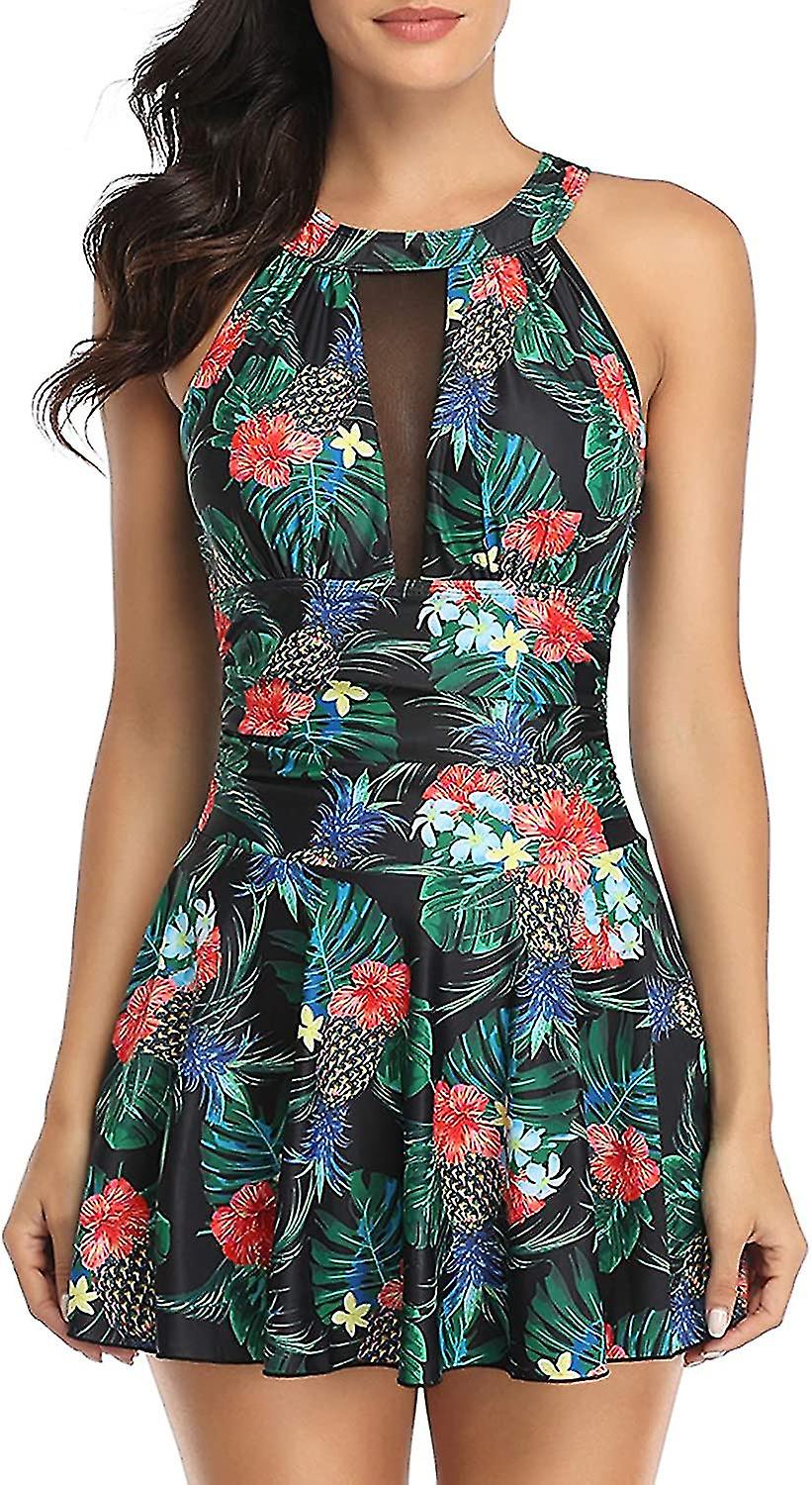 בגדי ריקוד נשים חלק אחד מותן גבוה שמלת ים בקרת בטן בגד ים עם מכנסיים קצרים רטרו בגדי חוף האלטרנק בגדי ים ראוליאנג