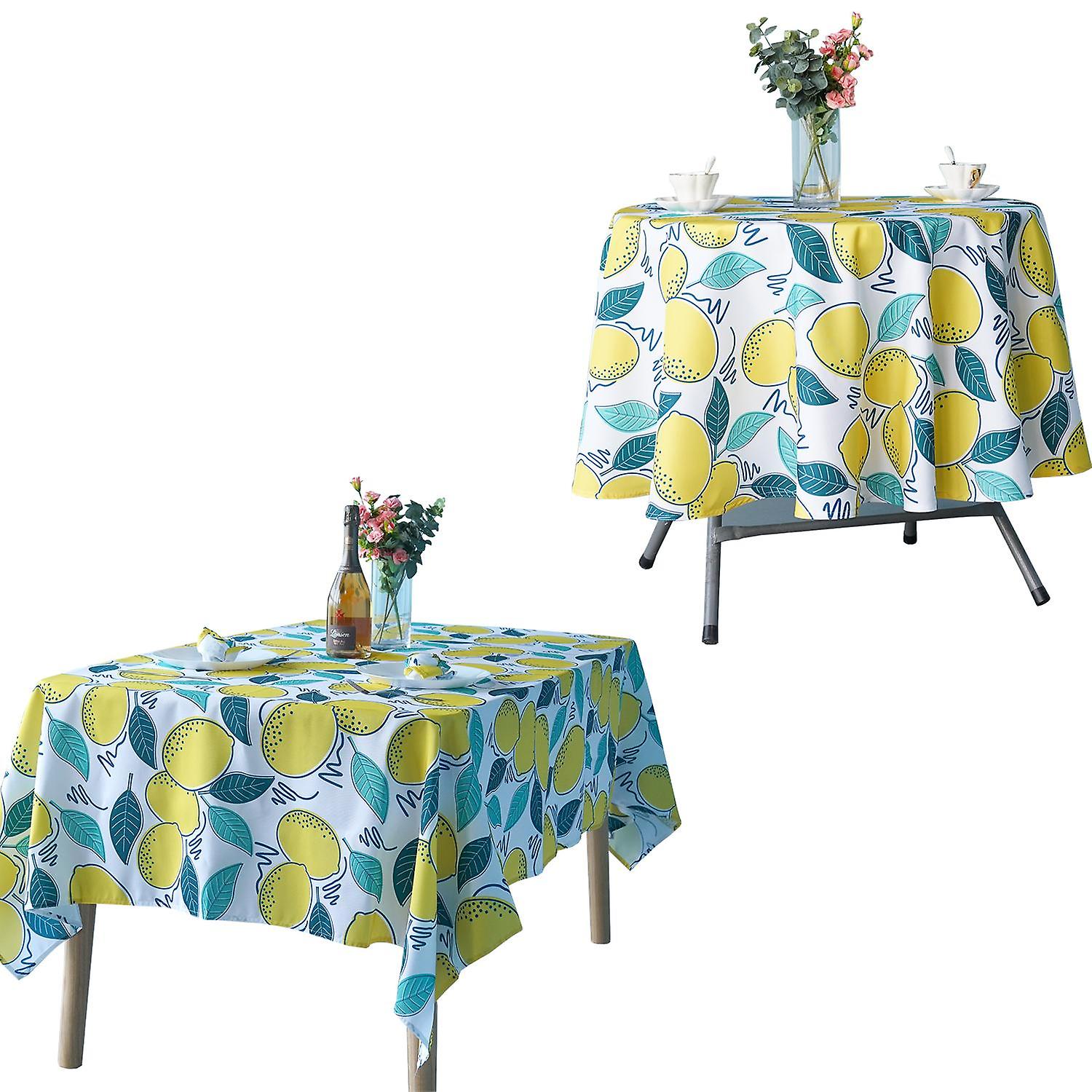 Round Rectangle Polyester Fabric Tablecloth