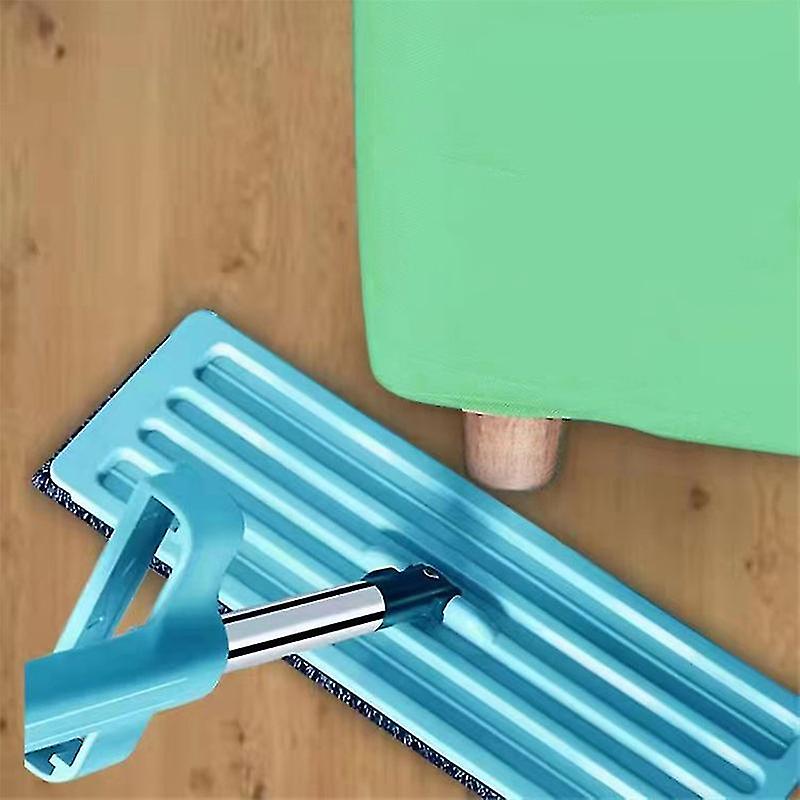 Floor Mop Kit 35cm Blue Dual Use Microfiber Pads 2 Pieces