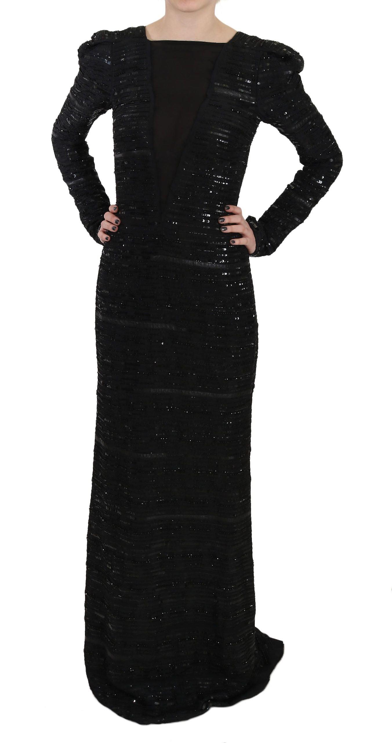 Abito in abito con paillettes in seta nera
