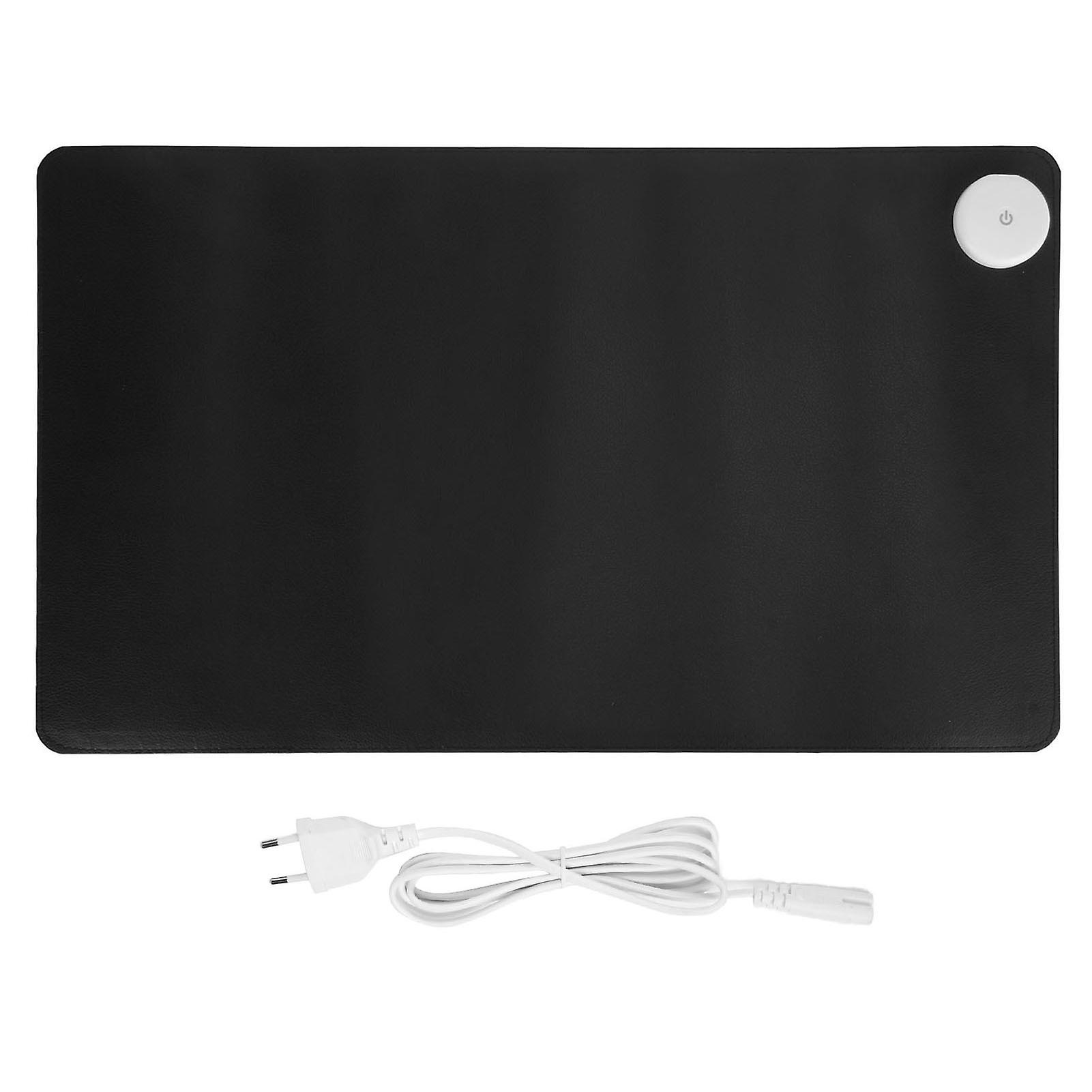 Tapis de souris chauffant en cuir PU, 3 niveaux de chauffage, étanche, pour bureau, prise UE 100-240 V
