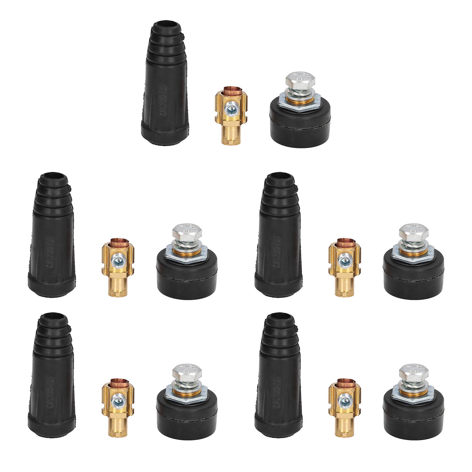 5 Sets Welding Cable Connector Quick Fitting European Plug Socket Kit 200‑315A for Machine