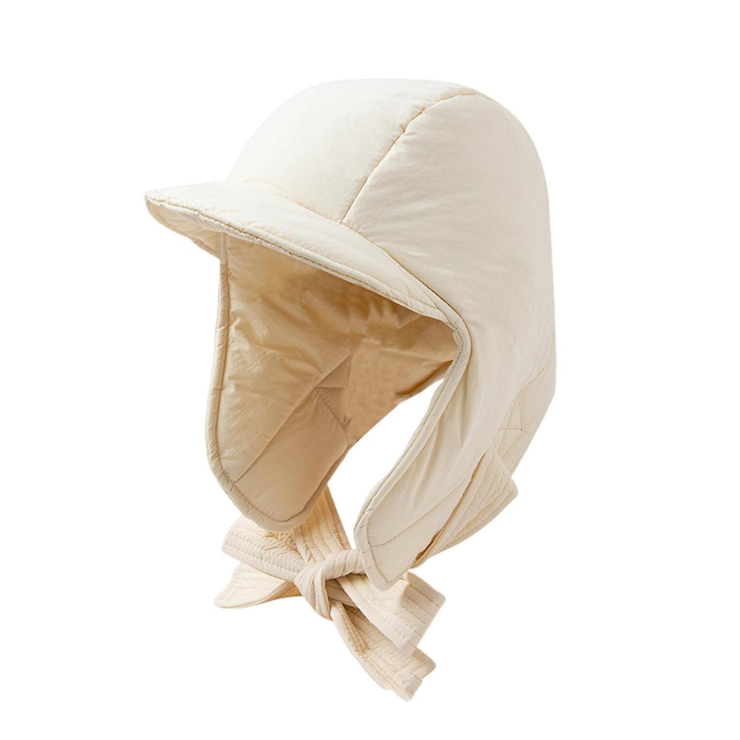 Winter Warm Down Padded Hat Ultra-Thick Solid Color Outdoor Riding Windproof Thickened Ear Protector