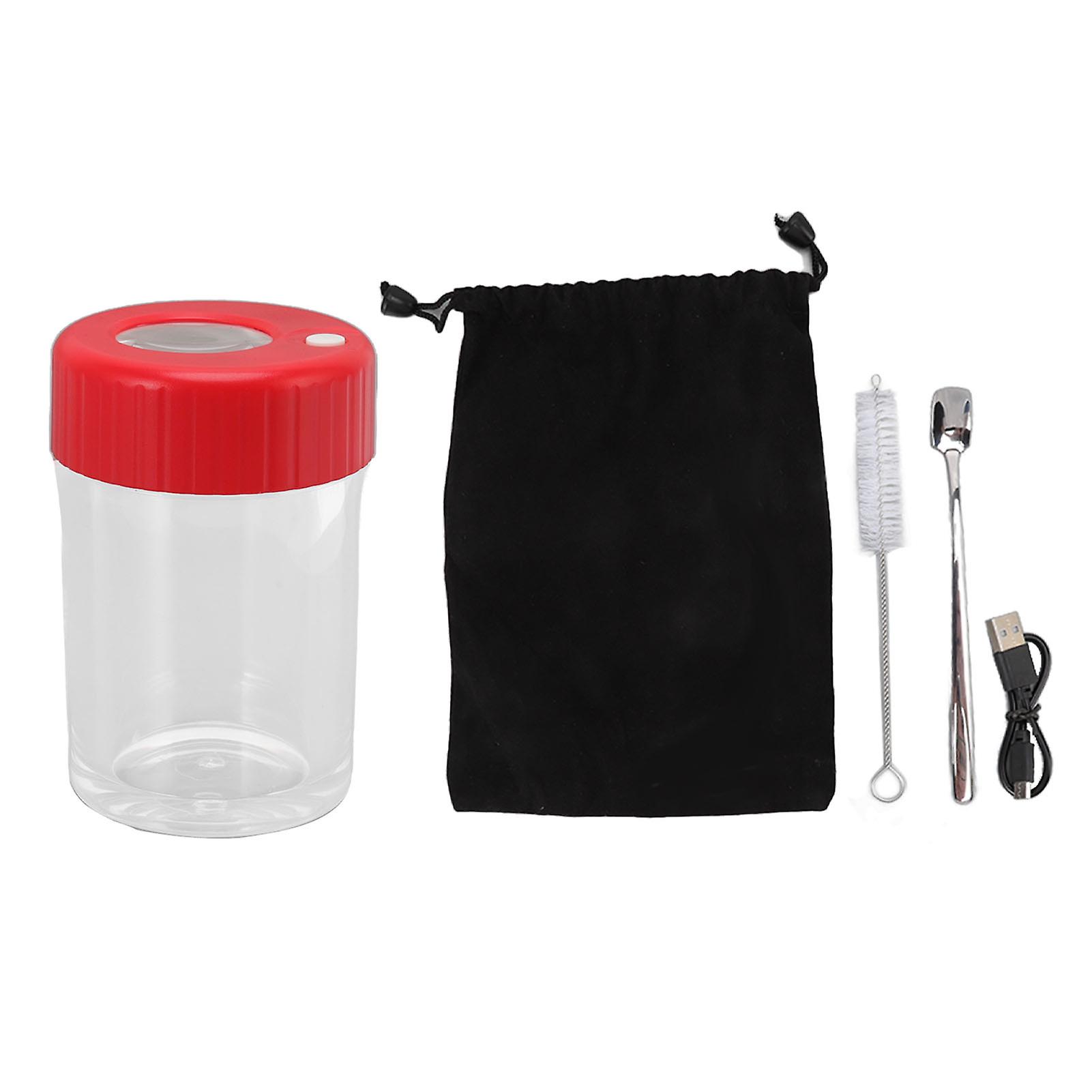 Multifunctional Waterproof Portable LED Light Tobacco Magnifier Red
