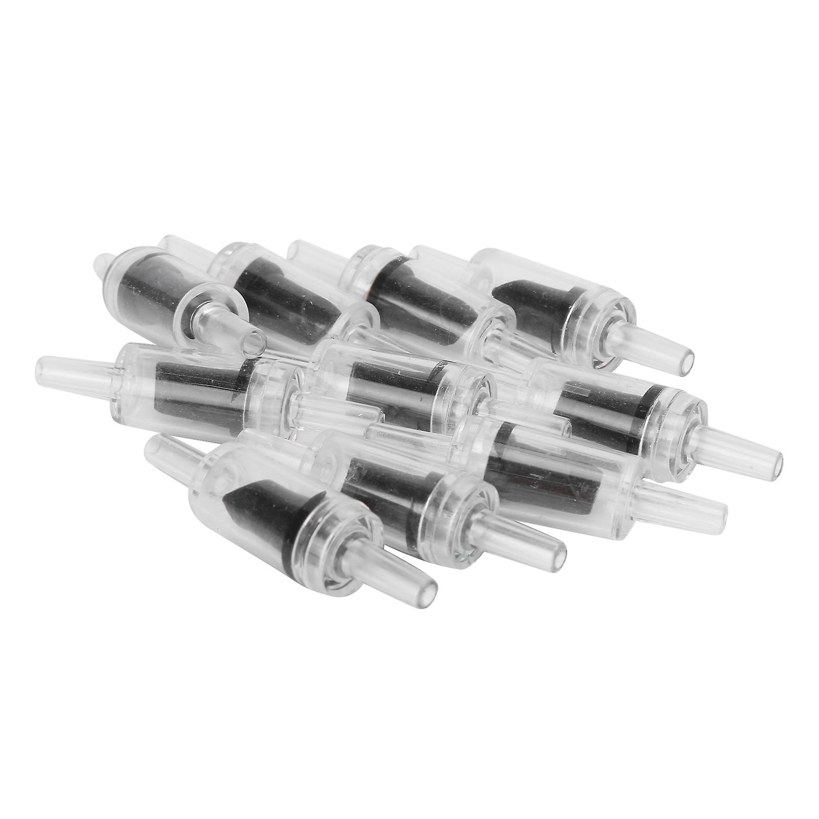 10 Pcs Plastic One Way Check Valves for Air Pump Aquarium (Black)