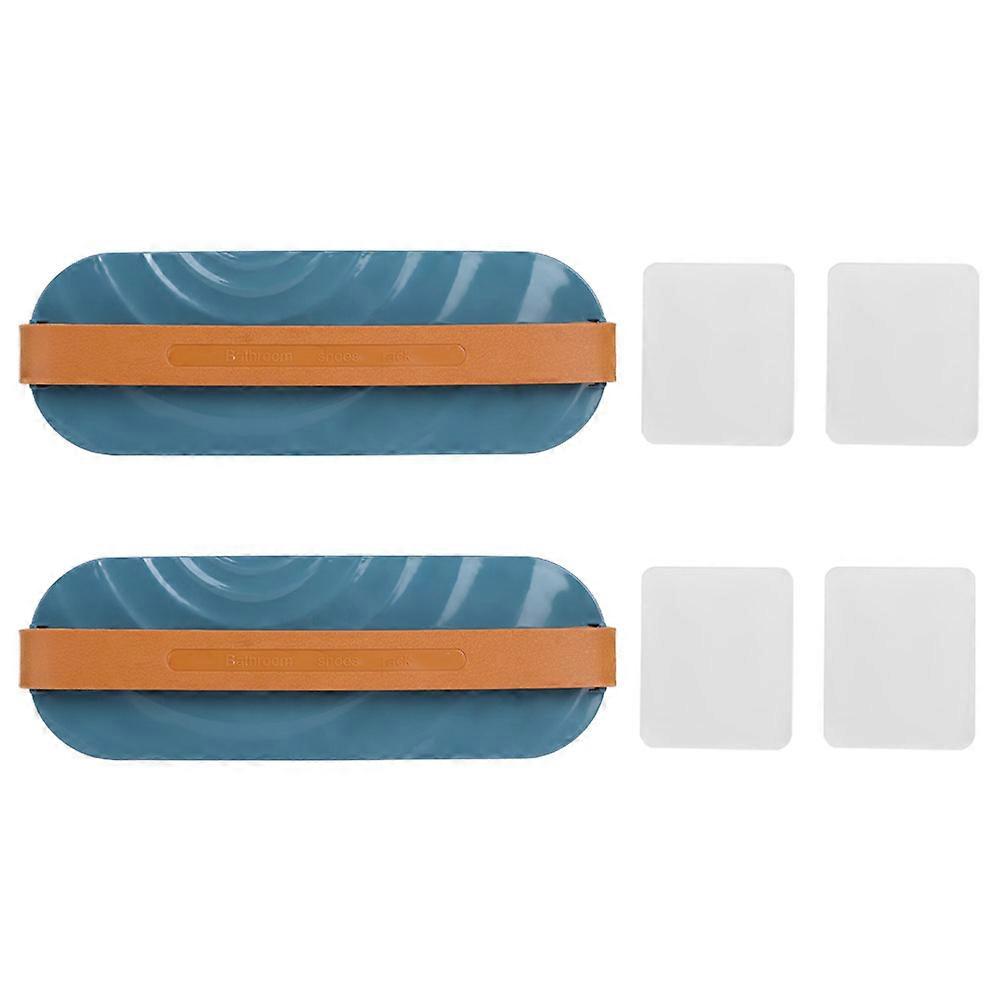 Self-adhesive Bathroom Slippers Storage Rack, Wall Mounted, Blue
