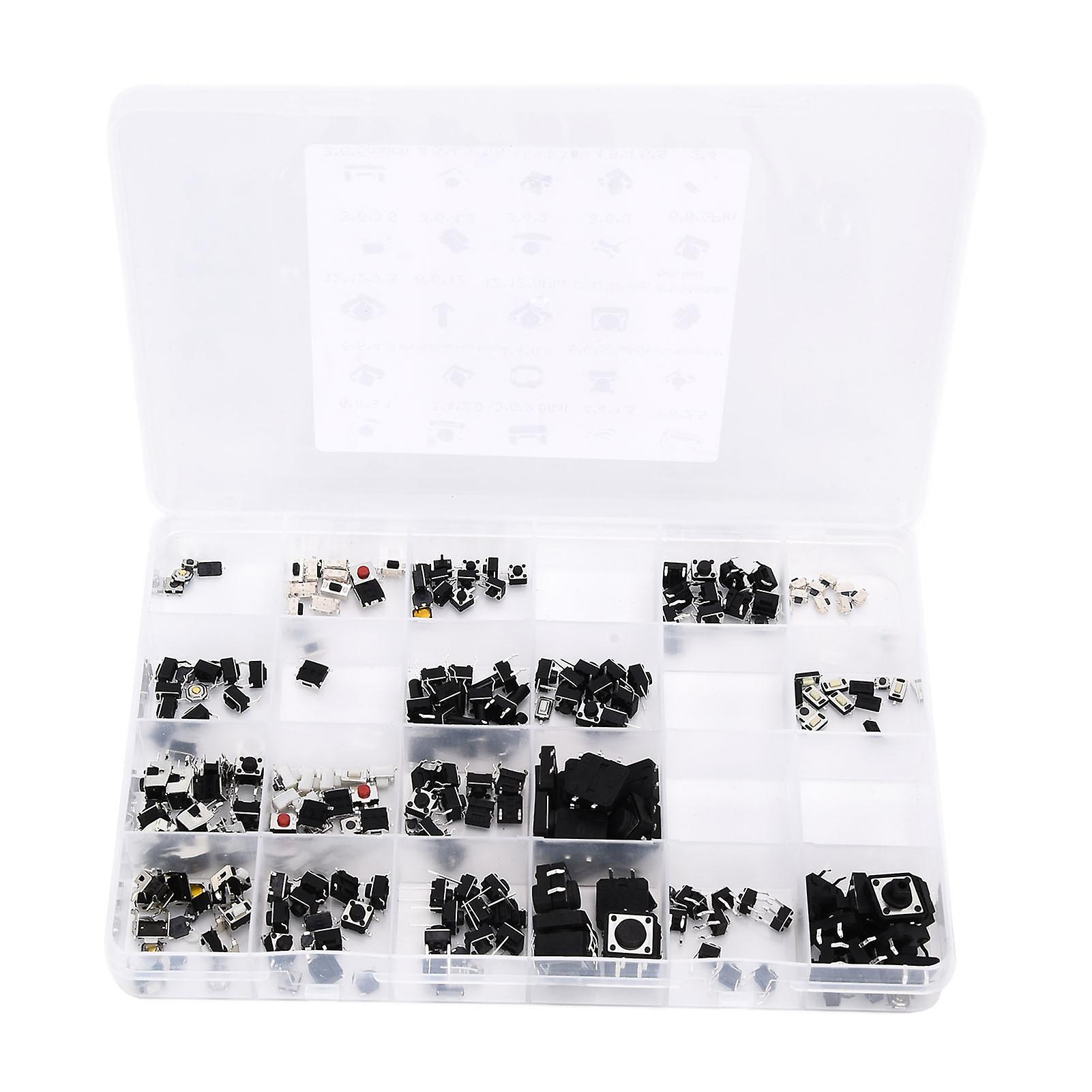 250pcs Tact Push Switch Kit 25 Values Micro Button 12V 0.1A