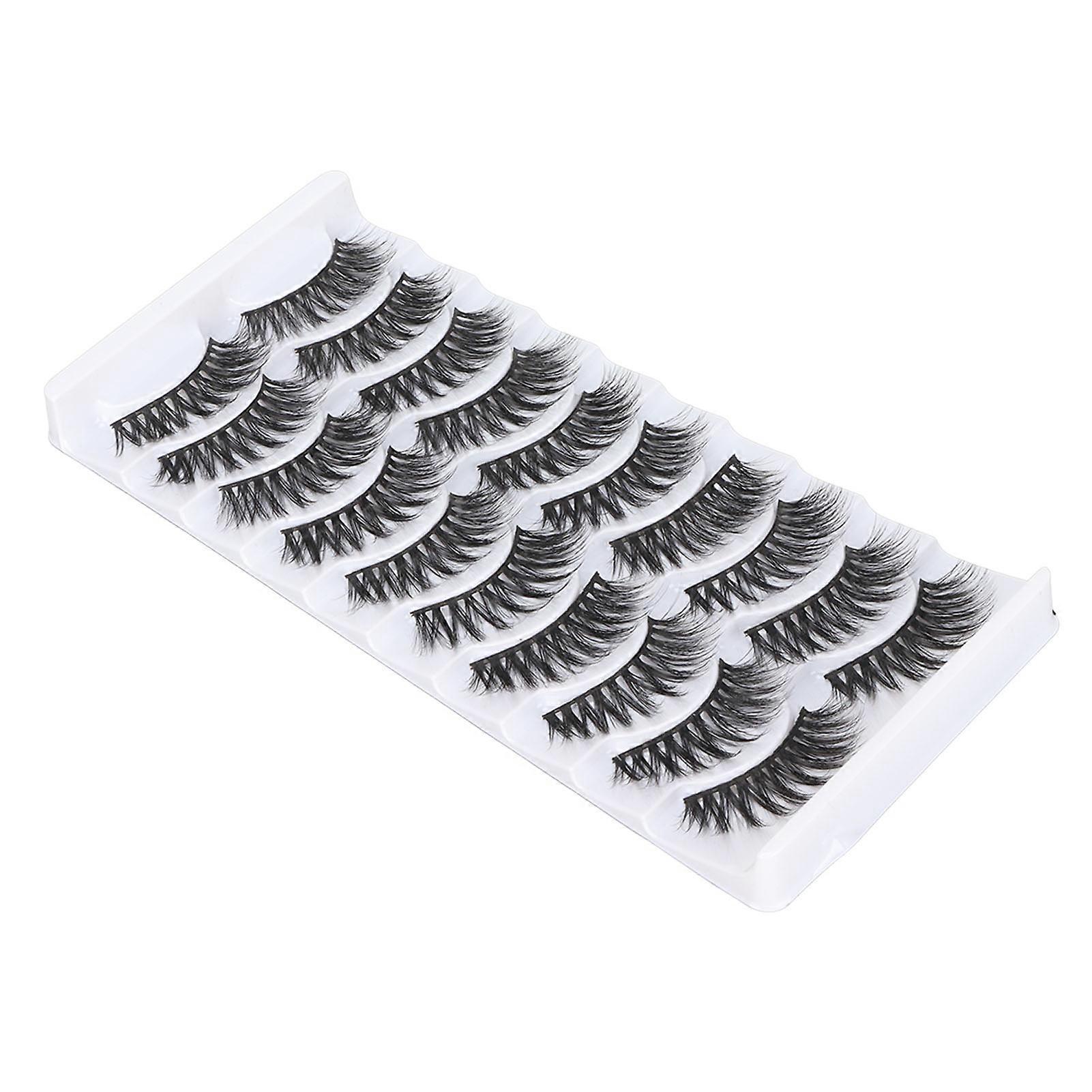 10 paires de faux cils 6D semi-artisanaux, naturels, fins et souples, à couper soi-même, pour un maquillage spectaculaire
