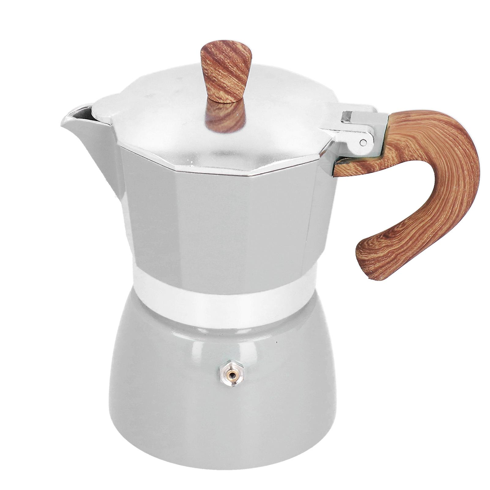 Practical 150ml Aluminum Octagonal Coffee Maker for Home Office Kitchen Silver