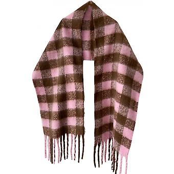 Veeki Soft & Warm Tartan Plaid Checked Cashmere Feel Winter Scarf UnisexPink