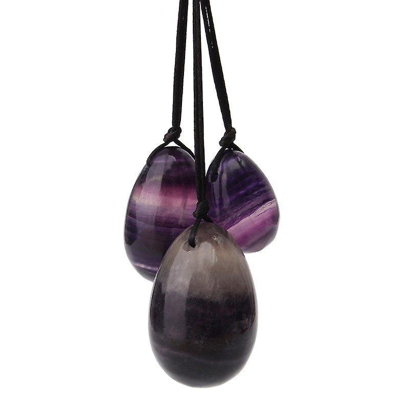 3Pcs Portable Multicolor Fluorite Jade Eggs Exercise Spheres Balls