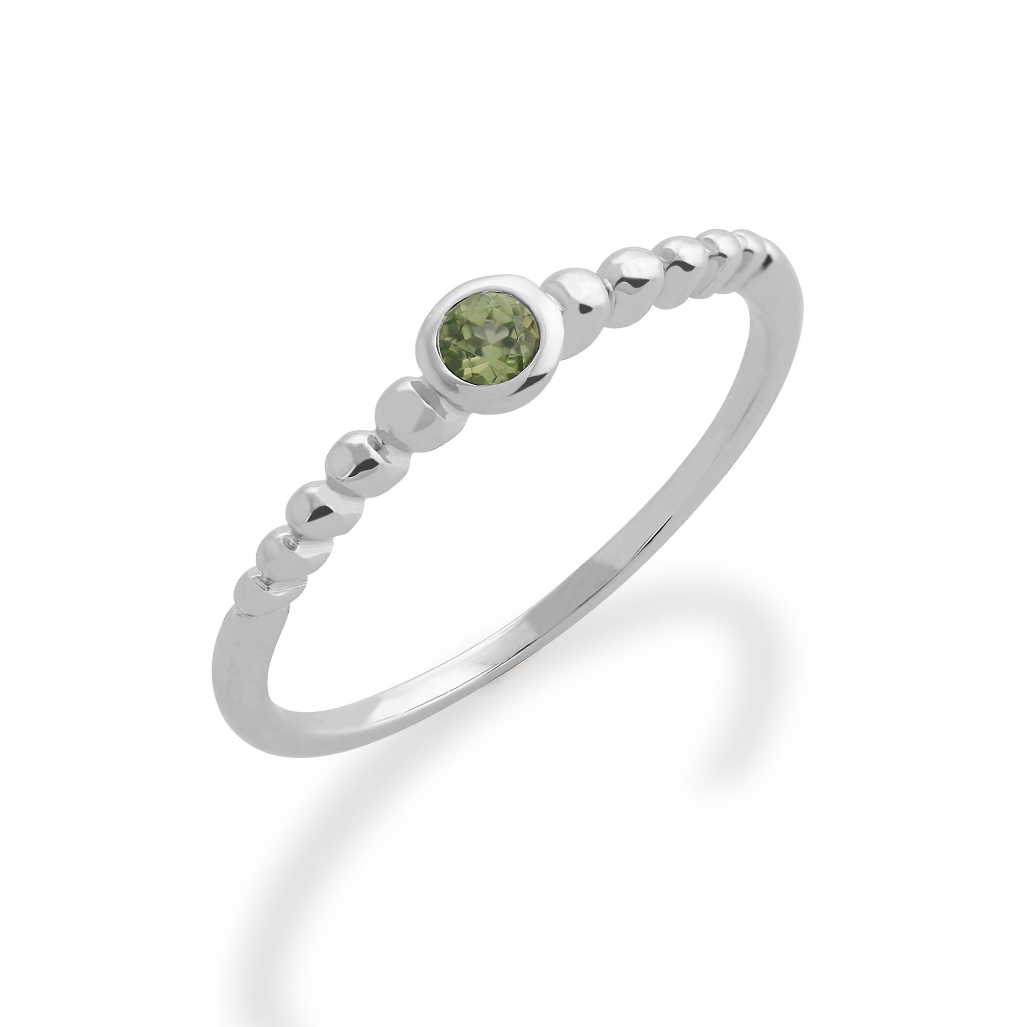Essential Round Peridot Bezel Set Stack Ring in 925 Sterling Silver 271R019107925