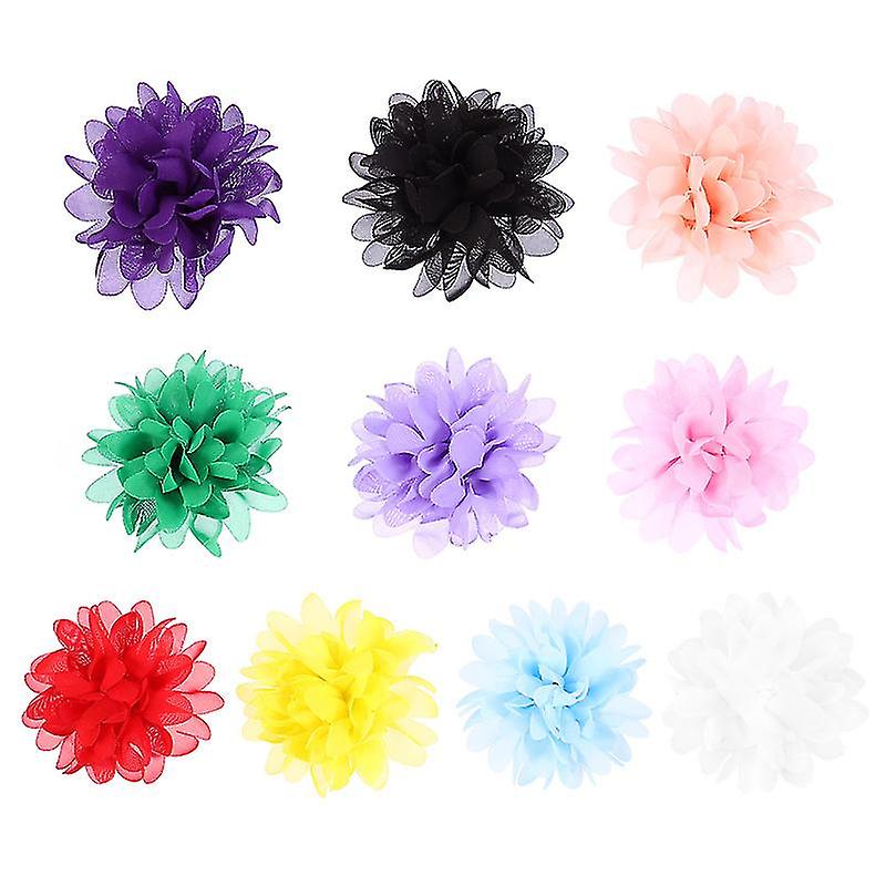 10pcs Chiffon Flowers