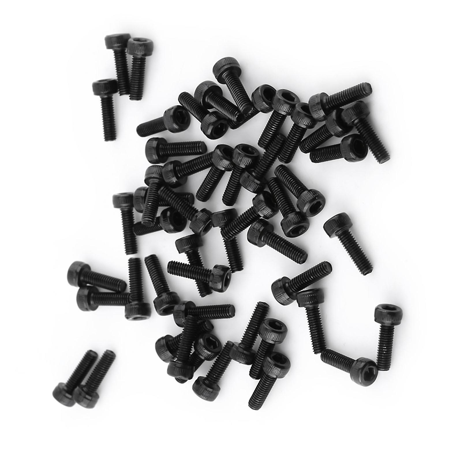 M3 Black Hex Socket Cap Head Screw Bolt Set (M3*10mm,Fully Threaded,50pcs)