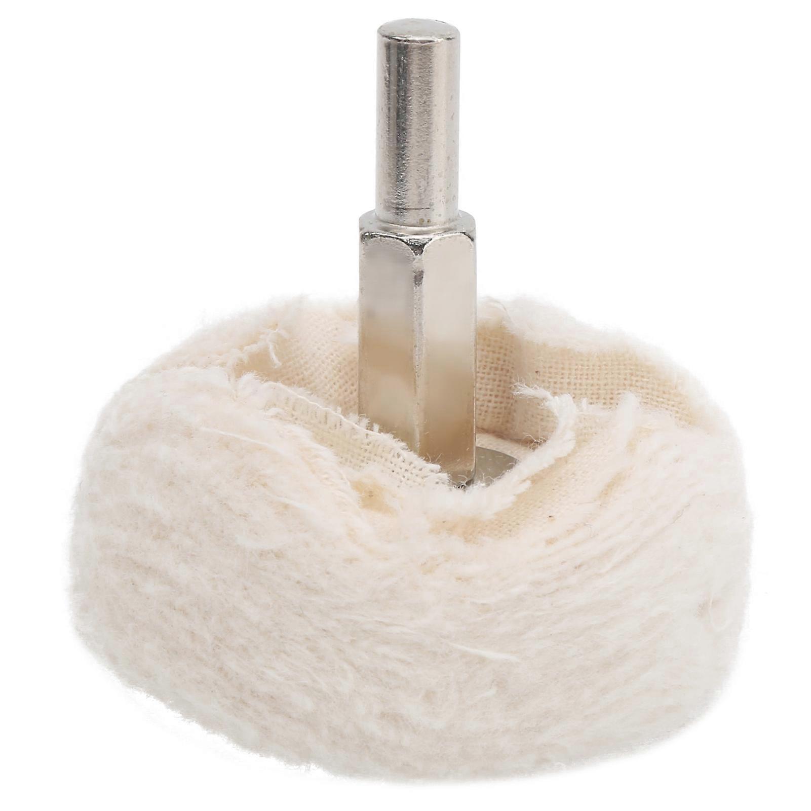 White Cloth Polishing Wheel Flat Type Cotton Mirror Surface Grinding Tools with Handle50mm