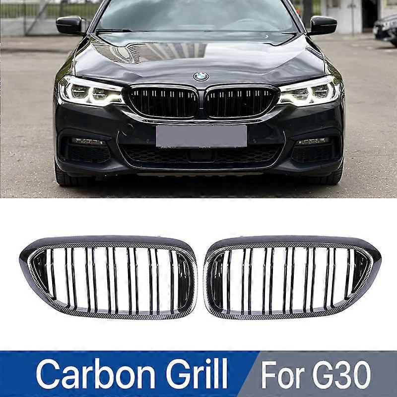 M Front Grille M Color Metal Shiny Black Fit BMW G30 17-18 5-Series Sedan 4-Door