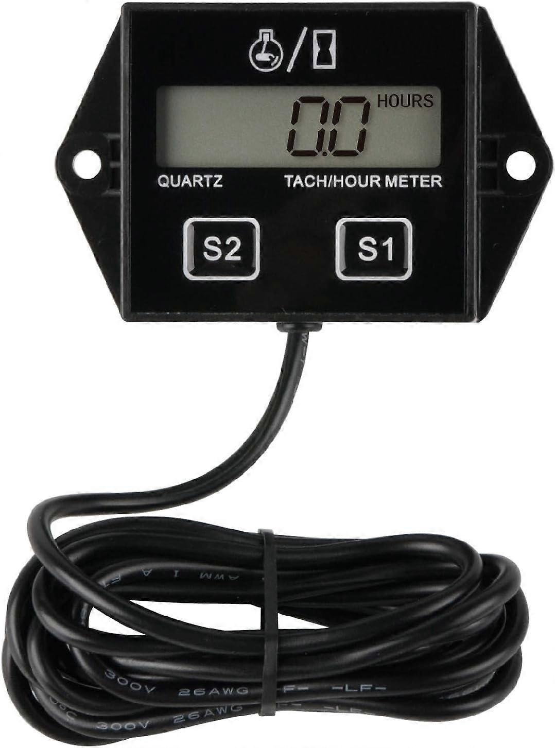 Digital Hour Meter Tachometer, Maintenance Reminder, Replaceable Battery, Auto Shut-Off, Use for ZTR