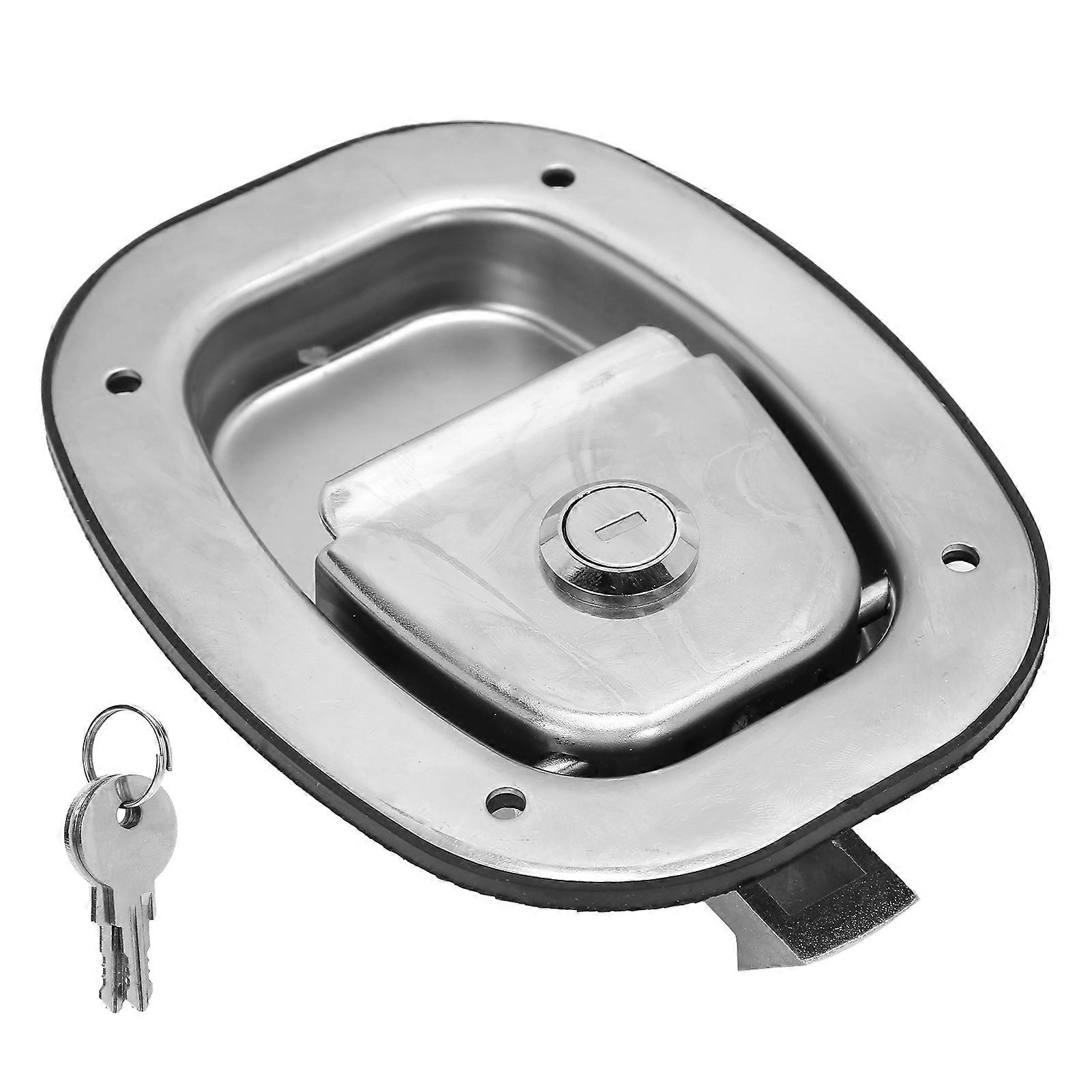 Oval Plane Baffle Door Lock Latch 304 Stainless Steel for Car RVs Trailers Ships Toolbox NO.06669