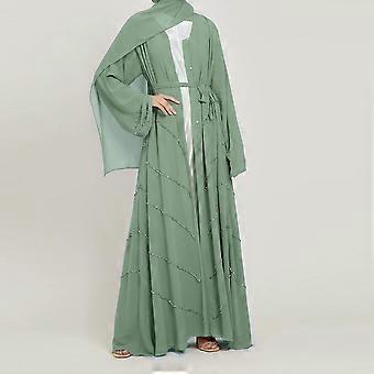 Ramadan Muslim Kimono Abaya Dubai Summer Party Elegant Hijab Dress Beaded  Open Abayas for Women Turkey Dresses Islam Kaftan Robe | Fruugo QA