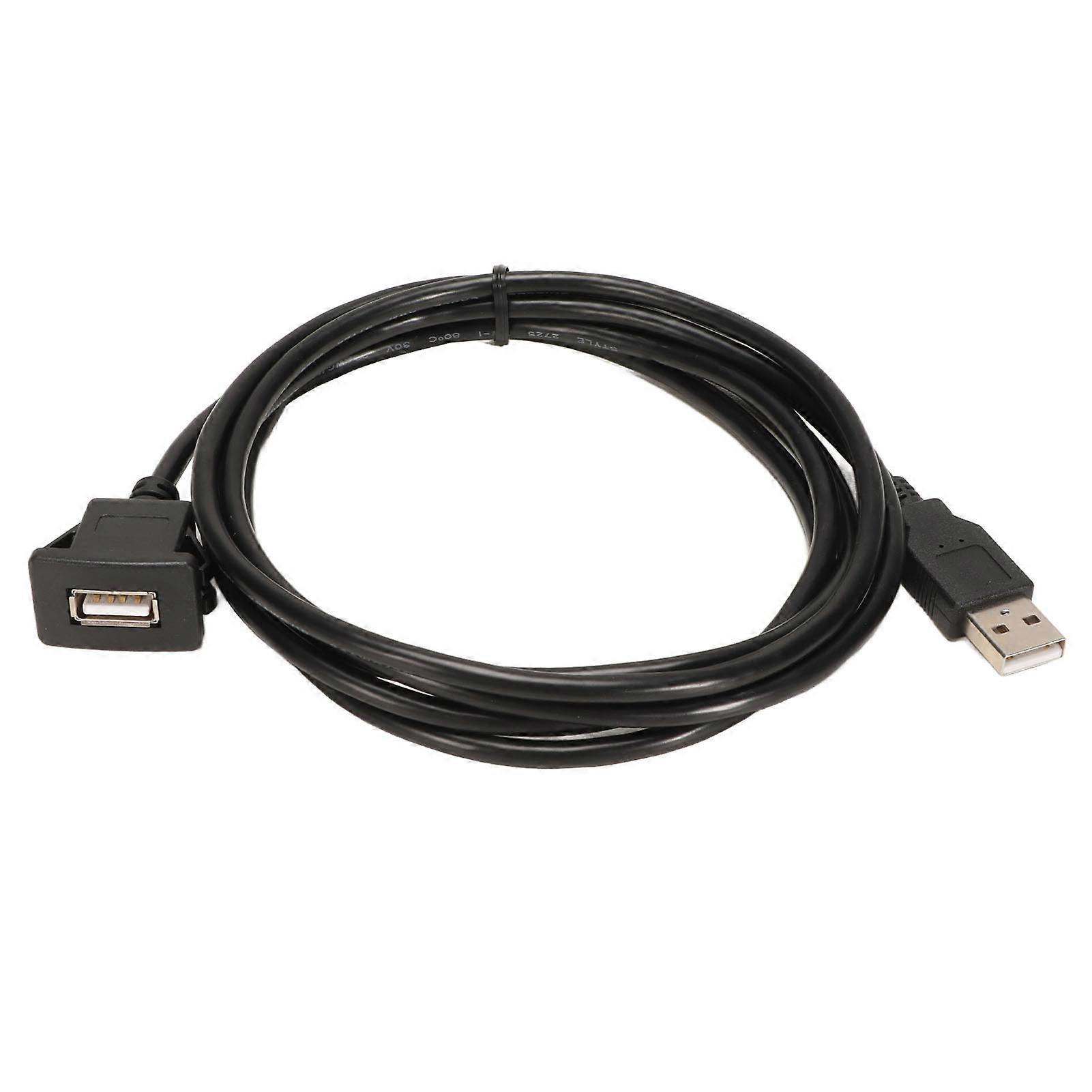 Car USB 2.0 Extension Cable Embedded Installation Waterproof PVC Car Dashboard Extension Cable