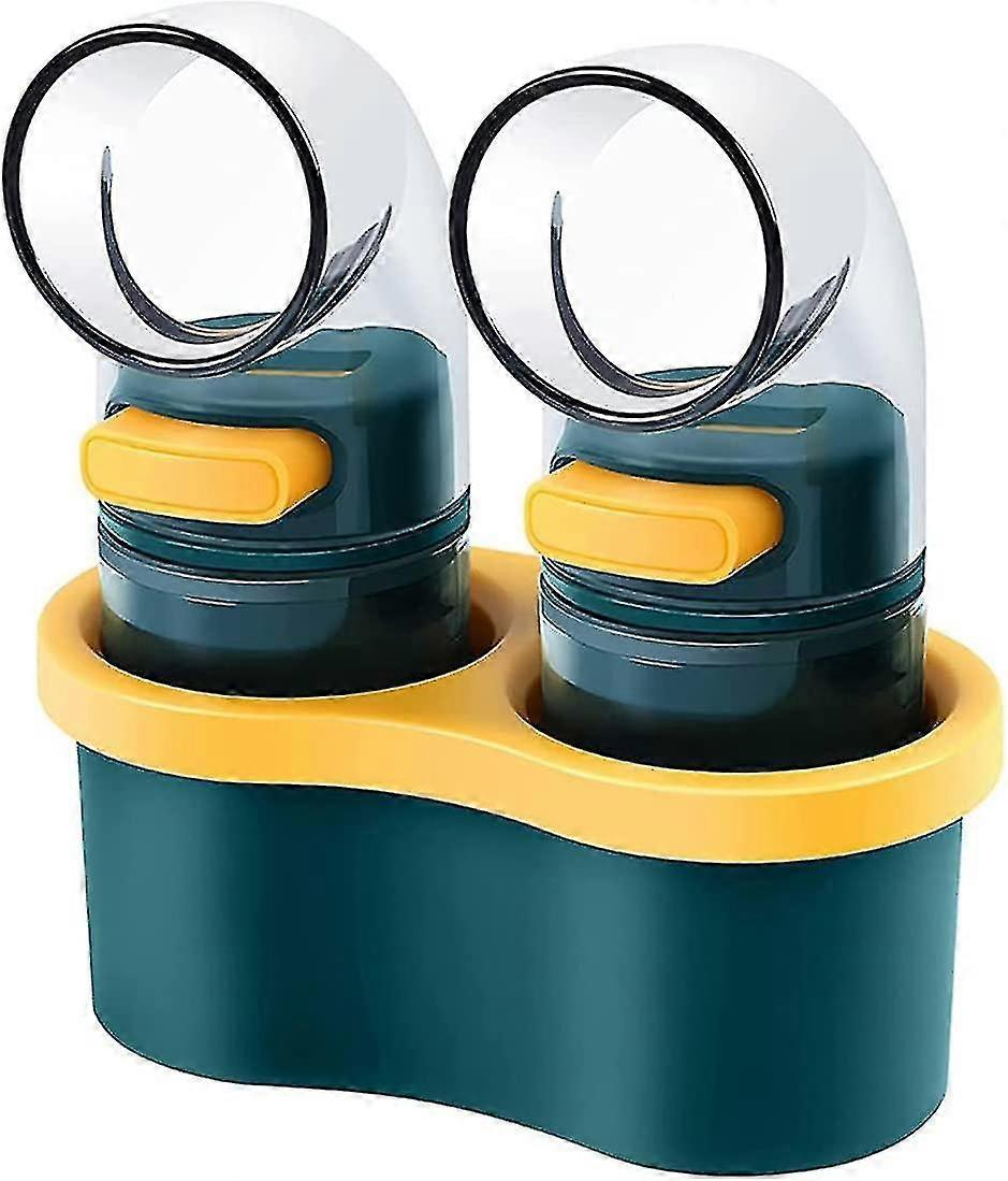 Salt and Pepper Shakers Set with Metering Button, Quantitative Salt Shakers for Kitchen