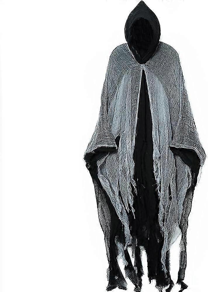 عباءة مدمن مخدرات ، أزياء هالوين مخيفة للرجال ، رأس أسود لدعائم تأثيري للبالغين ، زي الصراخ للنساء