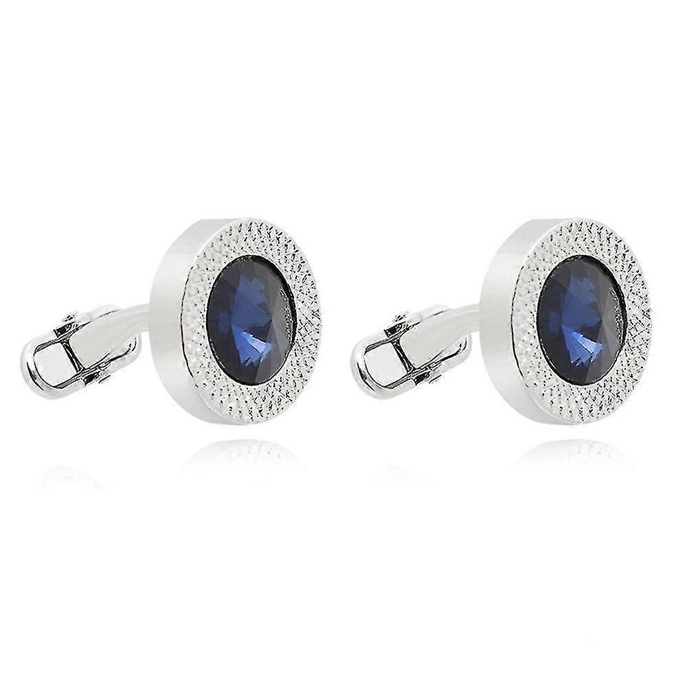 Elegant Style Knot Cufflinks For Mens Crystal Blue Novelty Luxury Crown Gold