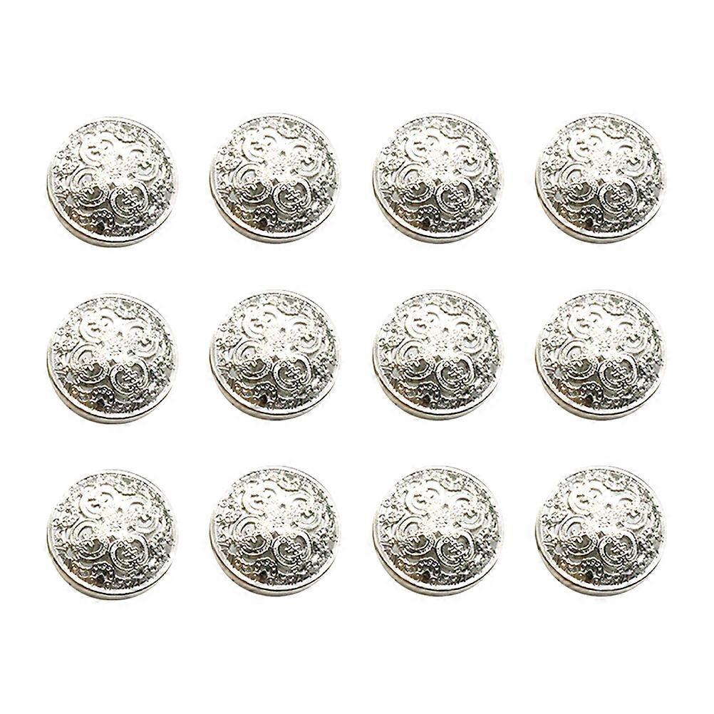 30pcs 20mm Stylish Metal Buckle Hollow-out Button Handcraft Tools Down Button DIY Sewing Buttons for Decor Use (Silver)