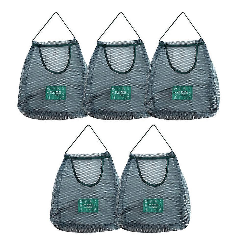 5Pack wiederverwendbare Netzbeutel für die hängende Aufbewahrung von Obst und Gemüse, die Aufbewahrung in der Küche, waschbare und faltbare Netztaschen