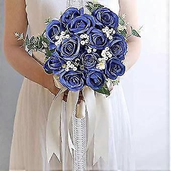 6 Gigli Artificiali Di Seta Blu Lunghi 53cm | Fiori Finti Vintage Per Decorazioni E Bouquet