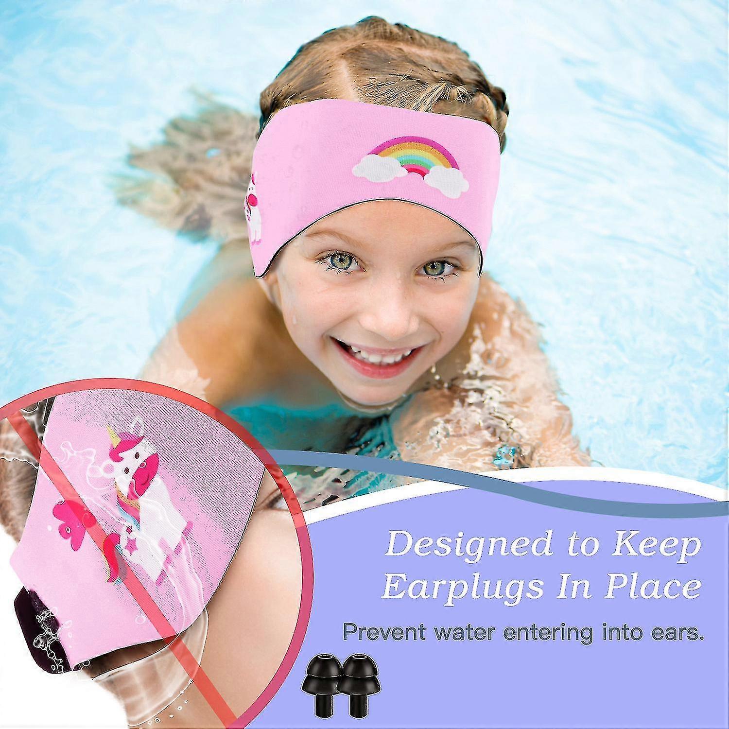 Bandeau de natation imperméable à l’eau pour enfants réglable Garder l’eau hors bande de protection d’oreille pour le bain Natation Plongée Ear Ban...