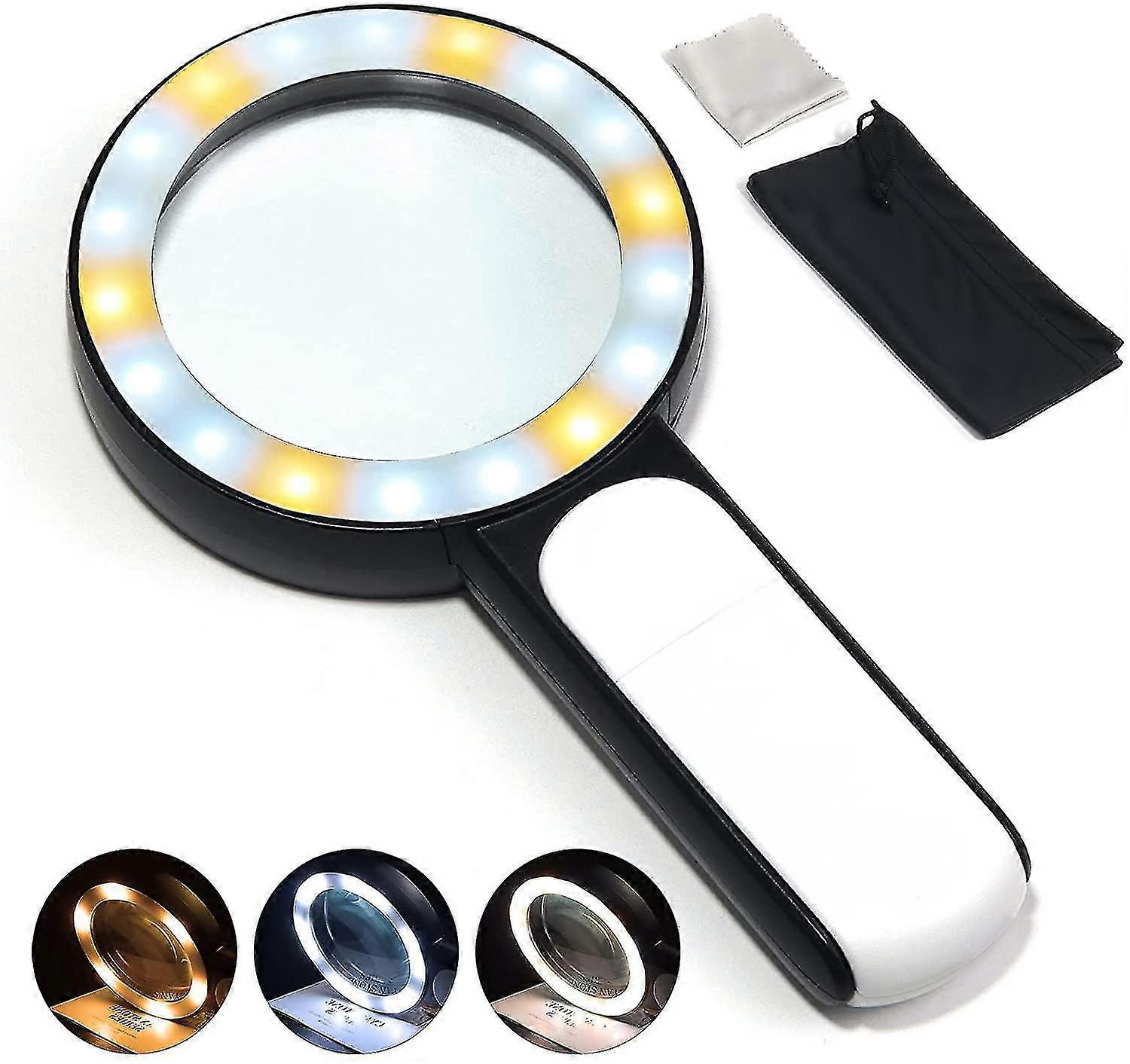 Magnifier With Light, 30x Hand Magnifier, Reading Magnifier, Magnifying Glass For Children