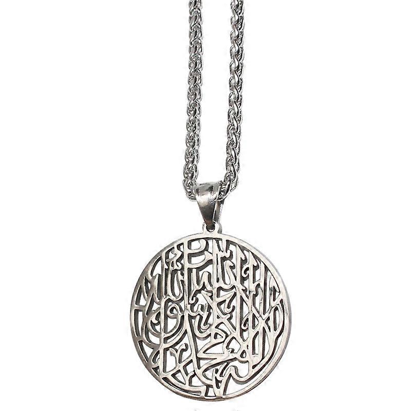 zkd muçulmano shahada aço inoxidável pingente colar islam deus messager jóias