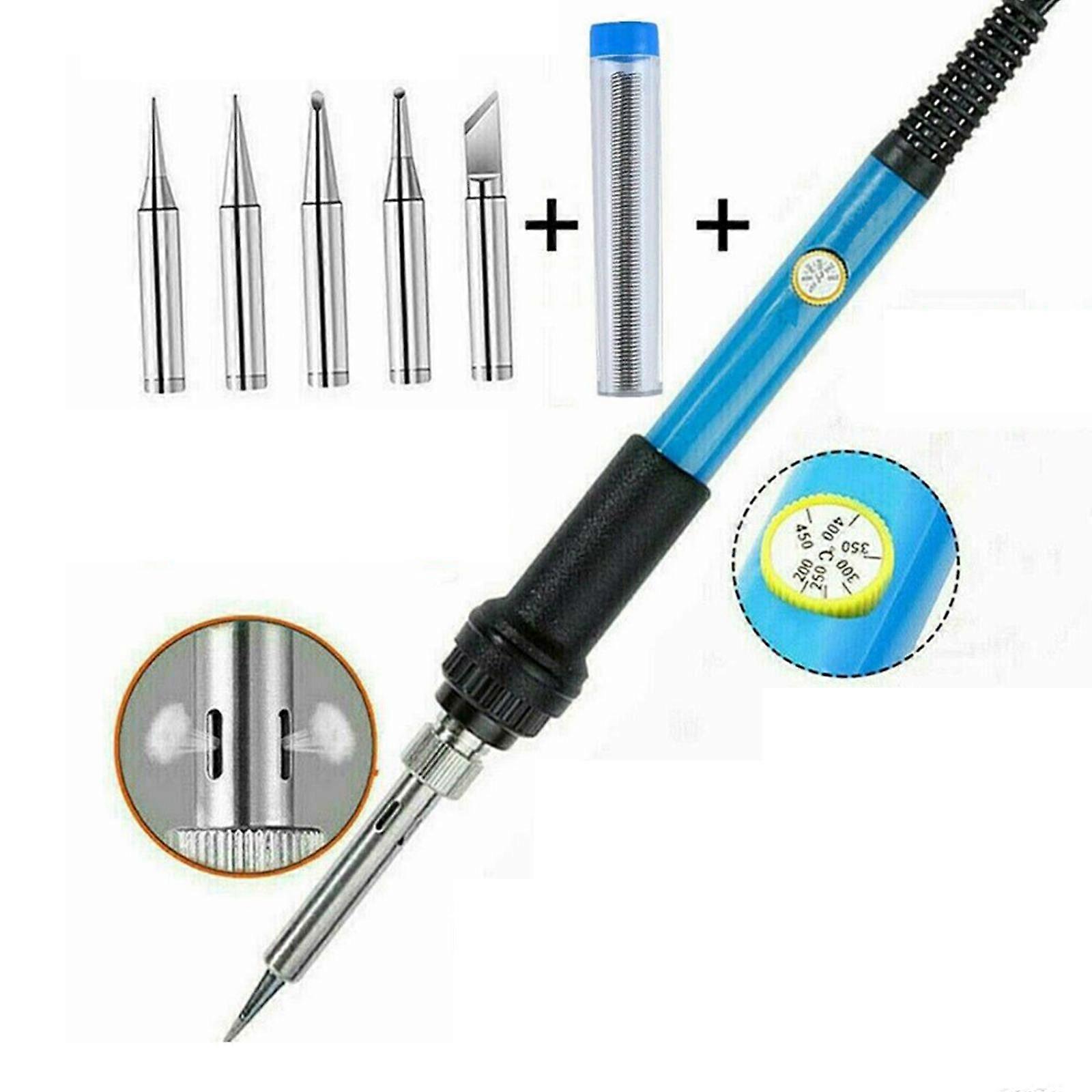 60W Soldering Iron Kit Electronics Welding Irons Solder Tools Adjustable Wire 2024 New