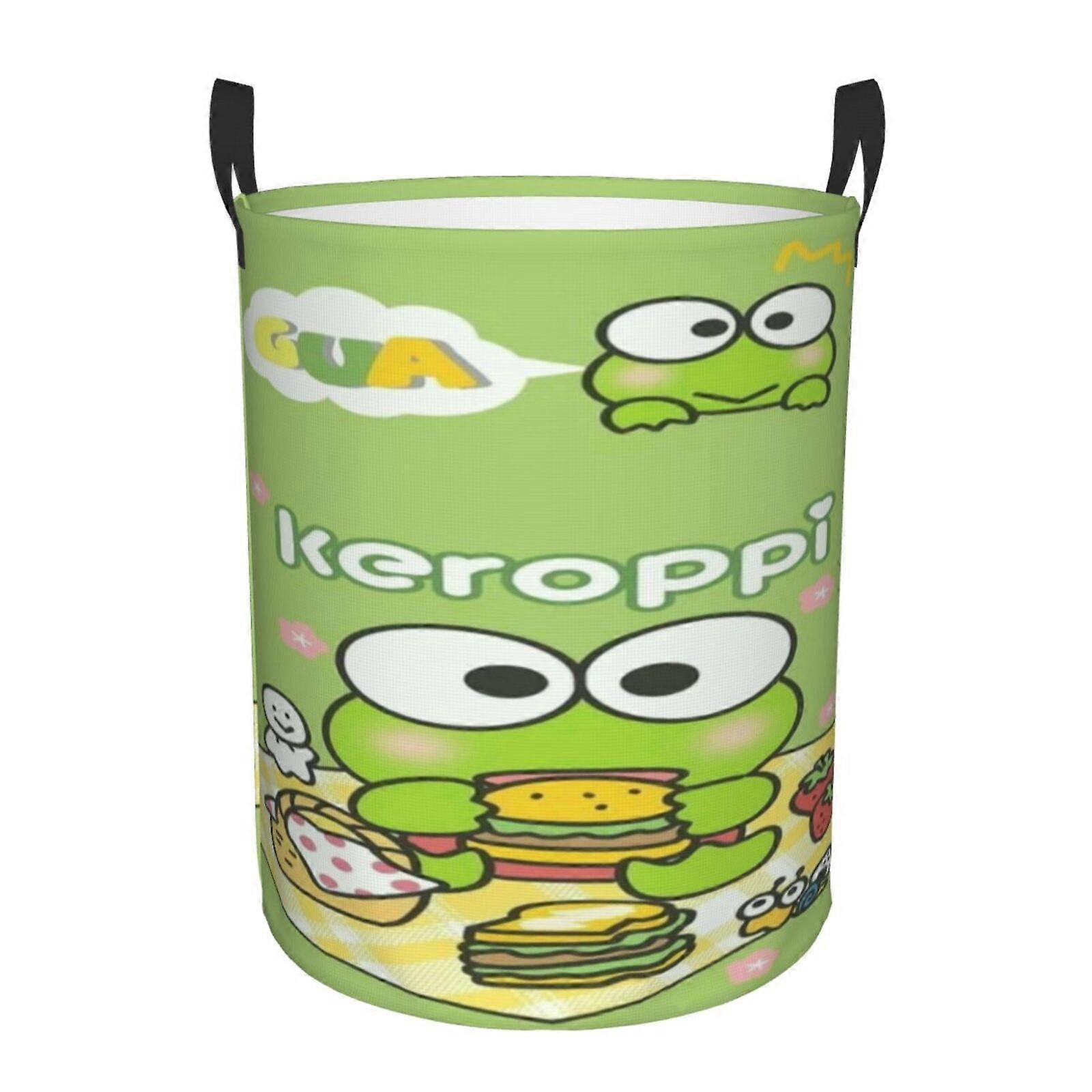 Keroppi 3d Graphic Flame Laundry Basket Fire Flame Clothes Hamper Storage With Handle-SYS28506