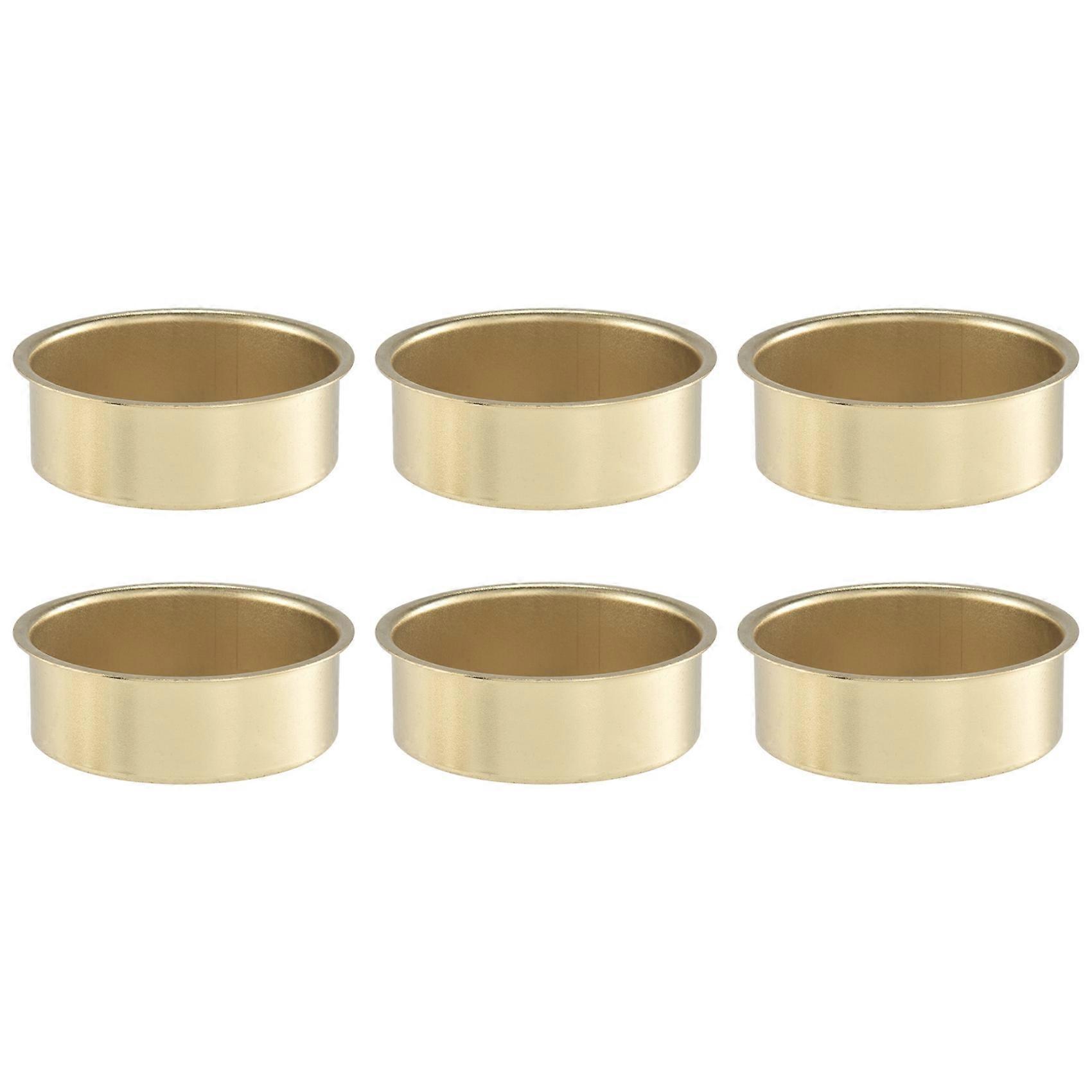 6Pack Christmas Golden Candle Cups, Iron Candles, Utensils, Lighting Accessories, Metal Candle Hold