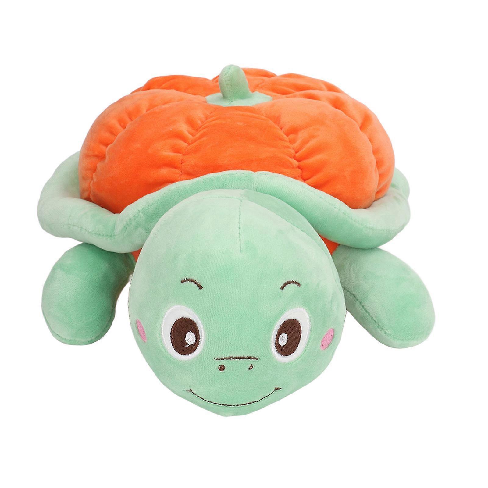 Stuffed Turtle Doll Pumpkin Decorative Turtle Plush Toy Hugging Pillow for Halloween Festival Party 32cm