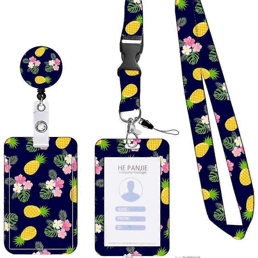 Id Badge Holder With Lanyard And Retractable Badge Reel