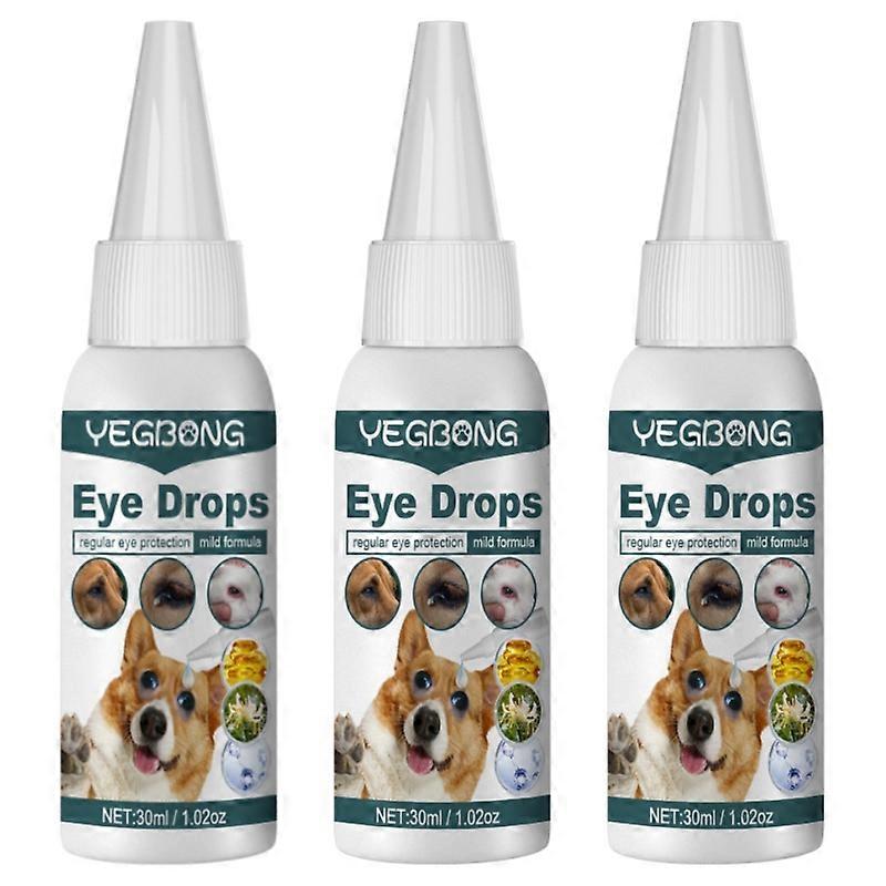 3Pcs 30ML Pet Eye Drops To Remove Tear Marks To Relieve Eye Itching Dog Cat Conjunctivitis Eye Drops