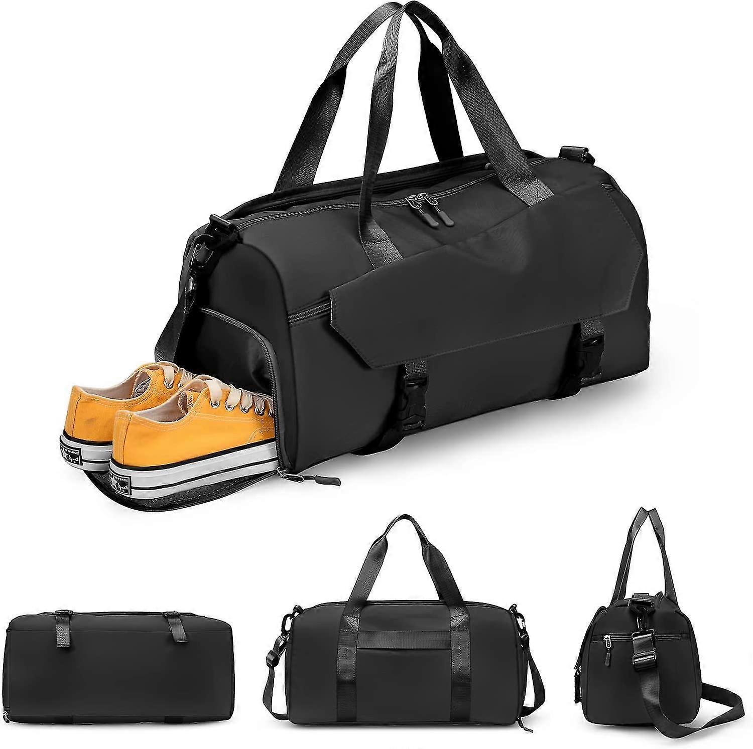 حقيبة رياضية مع مقصورة أحذية وجيب مبلل ، حقيبة سفر من القماش الخشن مع كتف