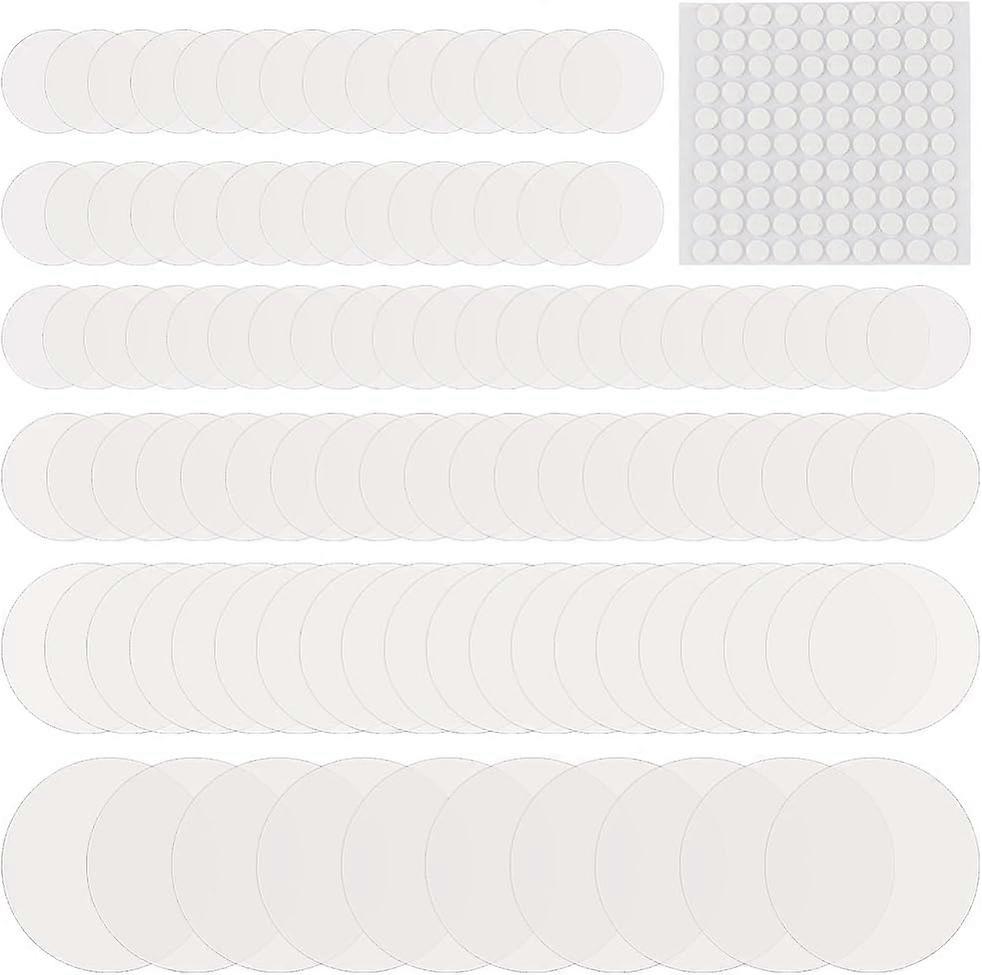 140 Pcs Clear Circles Acrylic Sheet 1/1.18/1.57/2 inch Acrylic Miniature Bases with Double-Sided Glue Pads Blank Round Acrylic Base for Action Figure